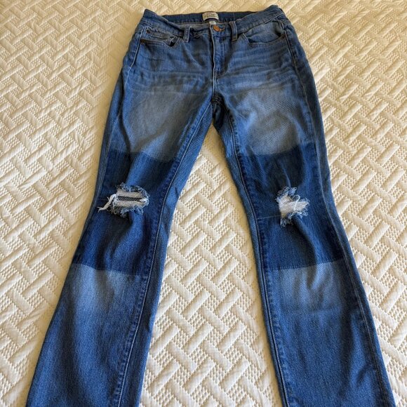 J. Crew Womens Broken In Boyfriend Jeans 25 Blue Medium Wash Distressed - Picture 3 of 12
